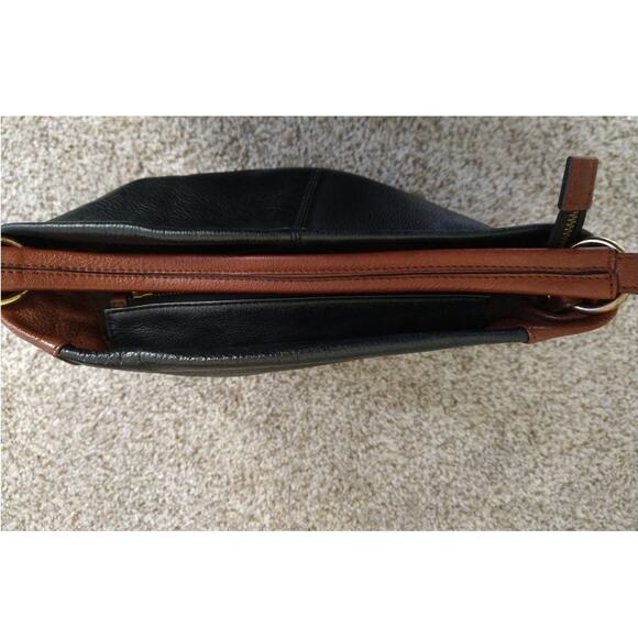 Tano Leather Hobo Bag Black Brown Slouchy Purse Boho Style - Picture 5 of 12